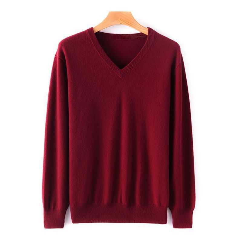 Men's business casual light luxury V-neck undershirt in burgundy, slim fit, soft breathable fabric.