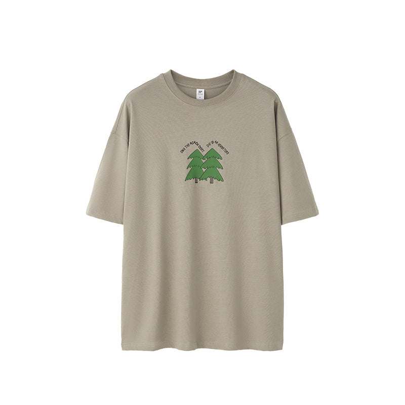 Pine Puff Print T-shirt Casual Pure CottonProduct information:Pattern: Cartoon Color: sand khaki, mud Gray Suitable for people: Youth Size: M,L,XL Version: Loose Style: pullover Thickness: ordinary Fabric naPine Puff Print T-shirtZenvyMarket