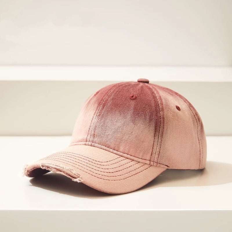 Distressed Gradient Denim Ripped Baseball Cap for a Casual All-match LProduct information:Fabric name: CottonColor: black, gray, Burgundy, light blue, dark blue, khakiStyle of Crown: BellMain fabric composition: CottonSize: AdjustableFDistressed Gradient Denim Ripped Baseball CapZenvyMarket