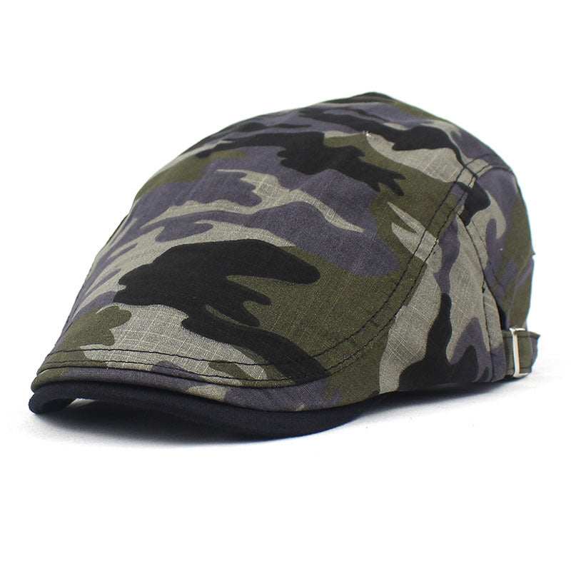 "New Camouflage Beret: Breathable Cotton and Linen BlendProduct information:Color: green, khaki, gray, creamy-whiteStyle of Crown: DomeSize: AdjustableMaterial: cotton and linenPopular elements: light bodyBrim shape: FlatCamouflage BeretZenvyMarket