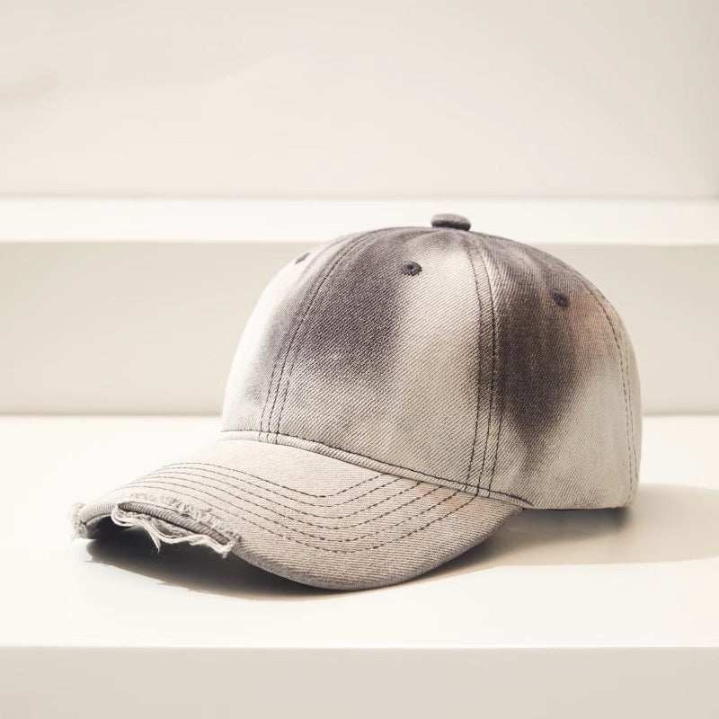 Distressed Gradient Denim Ripped Baseball Cap for a Casual All-match LProduct information:Fabric name: CottonColor: black, gray, Burgundy, light blue, dark blue, khakiStyle of Crown: BellMain fabric composition: CottonSize: AdjustableFDistressed Gradient Denim Ripped Baseball CapZenvyMarket
