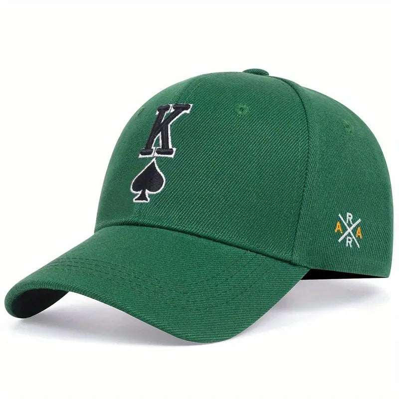 Enhance your style with our Embroidered Spade K Sun HatProduct information:Fabric name: acrylicColor: black, red, green, khakiCrown style: DomeMain fabric composition: CottonSize: AdjustableFunction: sun protection, windEmbroidered Spade K Sun HatZenvyMarket