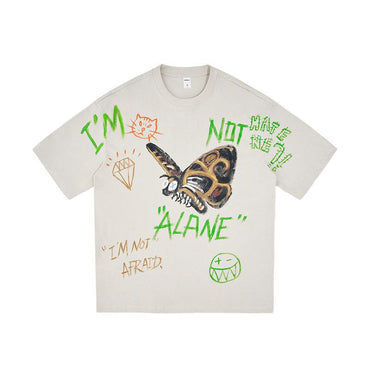Men's Full Graffiti Printing T-shirt Loose Personality Short SleeveProduct information:Pattern: Cartoon Color: black, beige gray Suitable for people: Youth Size: M,L,XL Version: Loose Style: pullover Thickness: ordinary Fabric name:Men's Full Graffiti Printing T-shirtZenvyMarket